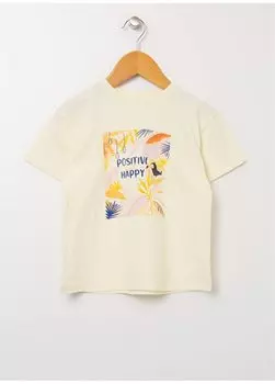 Желтая футболка с короткими рукавами и принтом для маленьких девочек 22SG-53 Mammaramma