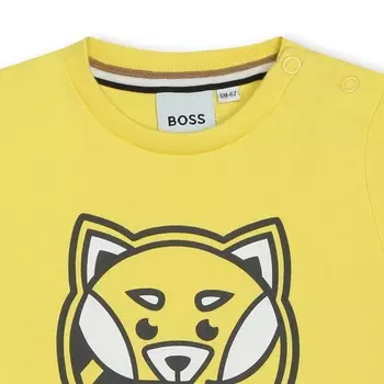 Желтая футболка с логотипом BOSS, желтый