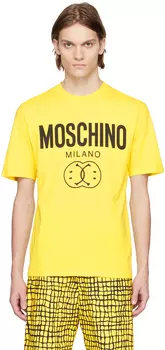 Желтая футболка с принтом Moschino