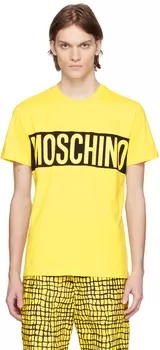 Желтая футболка с принтом Moschino