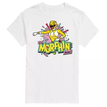 Желтая футболка с рисунком Big & Tall Power Rangers Morphin Time Licensed Character, белый