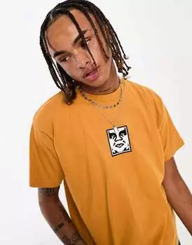 Желтая футболка тяжеловеса Obey Icon