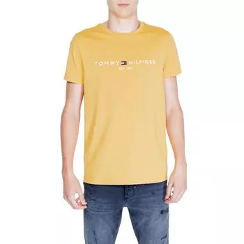 Желтая хлопковая футболка Tommy Hilfiger