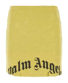 Желтая хлопковая мини юбка летний must have Palm Angels, желтый