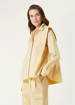 Желтая хлопковая рубашка со складками Beymen