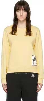 Желтая хлопковая толстовка Moncler