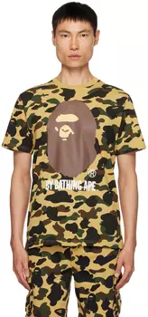 Желтая камуфляжная футболка BAPE 1st