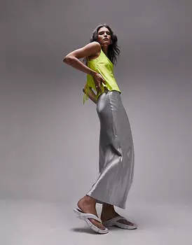 Желтая майка с капюшоном Topshop