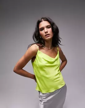 Желтая майка с капюшоном Topshop