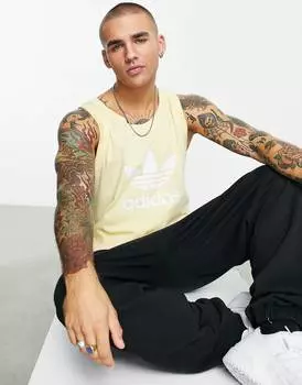 Желтая майка с трилистником adidas Originals