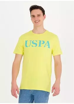 Желтая мужская футболка с круглым вырезом GEARTIY023 U.S. Polo Assn., зеленый