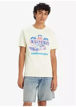Желтая мужская футболка с круглым вырезом и принтом 22491-1567_ГРАФИЧЕСКАЯ ФУТБОЛКА С КРУГЛЫМ ВЫРЕЗОМ ARC Levis