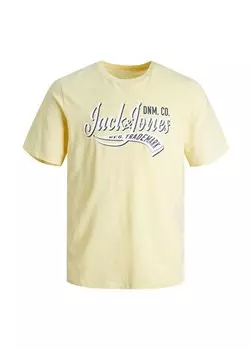 Желтая мужская футболка с принтом JJELOGO TEE SS NECK 2 COL 23/24 NOO Jack & Jones, желтый