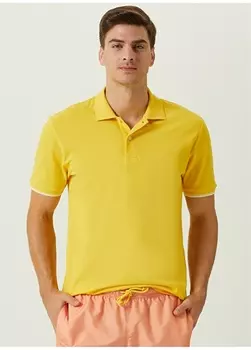 Желтая мужская футболка с воротником поло Network