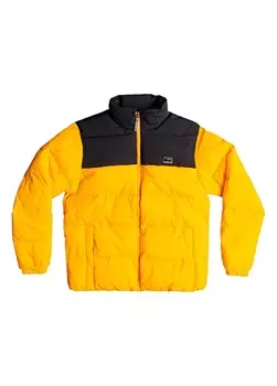 Желтая мужская прямая куртка с классическим воротником Quiksilver