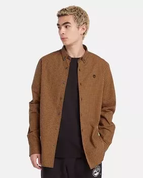 Желтая мужская рубашка из поплина в клетку Regular в мелкую клетку Timberland, желтый