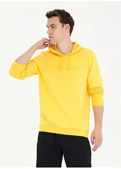 Желтая мужская толстовка с воротником с капюшоном и принтом Pierre Cardin