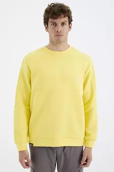 Желтая мужская толстовка удобного кроя с детальной полоской на плечах TOMMYLIFE