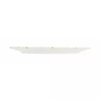 Желтая огненная тарелка овальная 28х21х2,3 см Gmundner Keramik, белый желтый