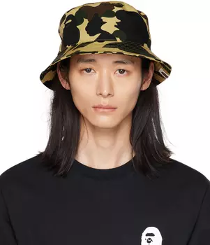 Желтая панама с камуфляжным принтом 1st BAPE