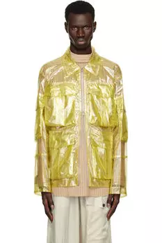 Желтая перекрашенная прозрачная куртка Dries Van Noten