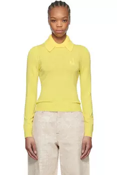 Желтая рубашка-поло трикотажной вязки La Croisire JACQUEMUS