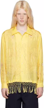 Желтая рубашка с бахромой из пакеретта Bode
