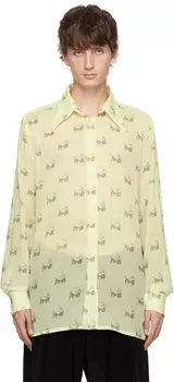 Желтая рубашка с принтом Maison Margiela