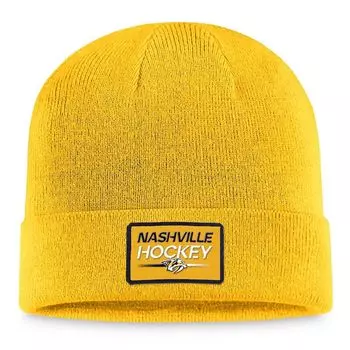 Желтая шапка NHL Nashville Predators 2023 Authentic Pro Prime с манжетами