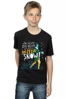 Желтая снежная футболка Elf, черный