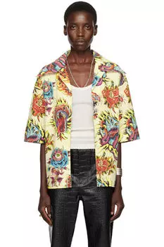 Желтая свободная рубашка LU'U DAN