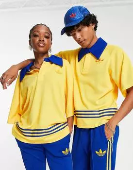 Желтая трикотажная футболка унисекс adidas Originals 'adicolor 70s'