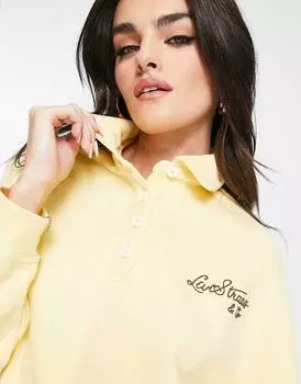 Желтая укороченная рубашка-поло с винтажным логотипом Levi's