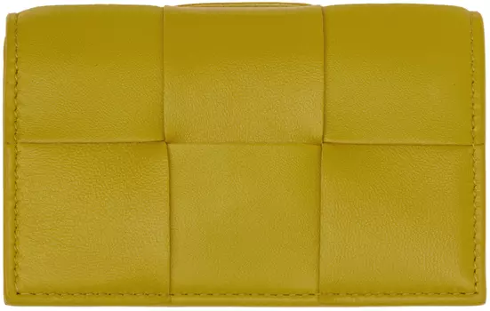 Желтая визитница Bottega Veneta