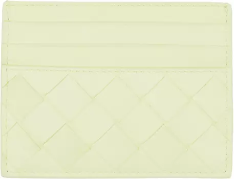 Желтая визитница Intrecciato Bottega Veneta