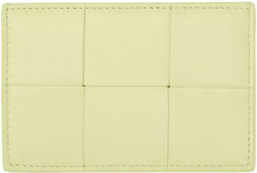Желтая визитница Intrecciato Bottega Veneta