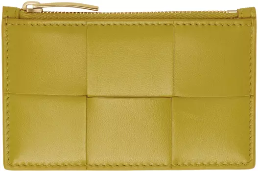 Желтая визитница Intreccio Bottega Veneta