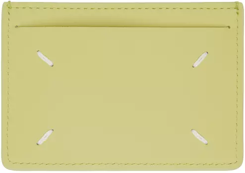 Желтая визитница с четырьмя стежками Maison Margiela
