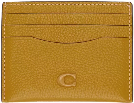 Желтая визитница с логотипом Coach 1941