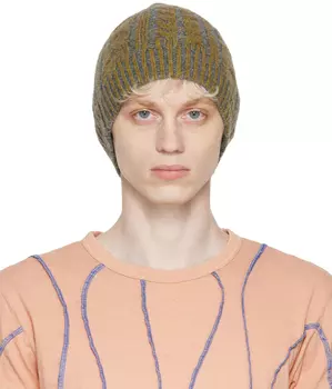 Желтая вязаная шапка с косами Acne Studios