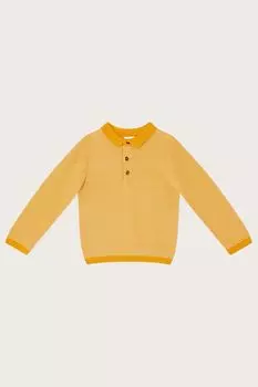 Желтая вязаная толстовка-поло Monsoon, желтый