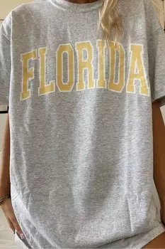 Желтая женская футболка Mad Girls Mg968 Madmext, серый