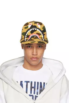 Желто-бежевая кепка 1st Camo Shark Mesh BAPE