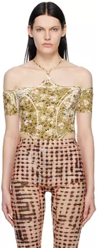 Желто-черное боди-трико CHK KNWLS