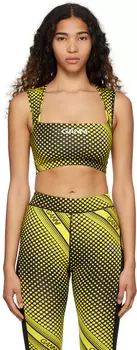 Желто-черный активный топ GANNI