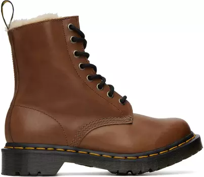 Желто-коричневые ботинки из искусственного меха 1460 Serena Dr. Martens
