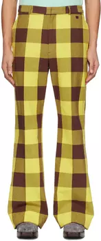 Желто-коричневые брюки в клетку Acne Studios
