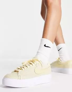 Желто-лимонные кроссовки Nike Blazer Low Platform