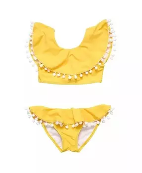 Желтое бикини с воланами для малышей и девочек Hello Snapper Rock, желтый