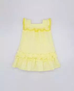 Желтое хлопковое платье для девочки Fina Ejerique, желтый